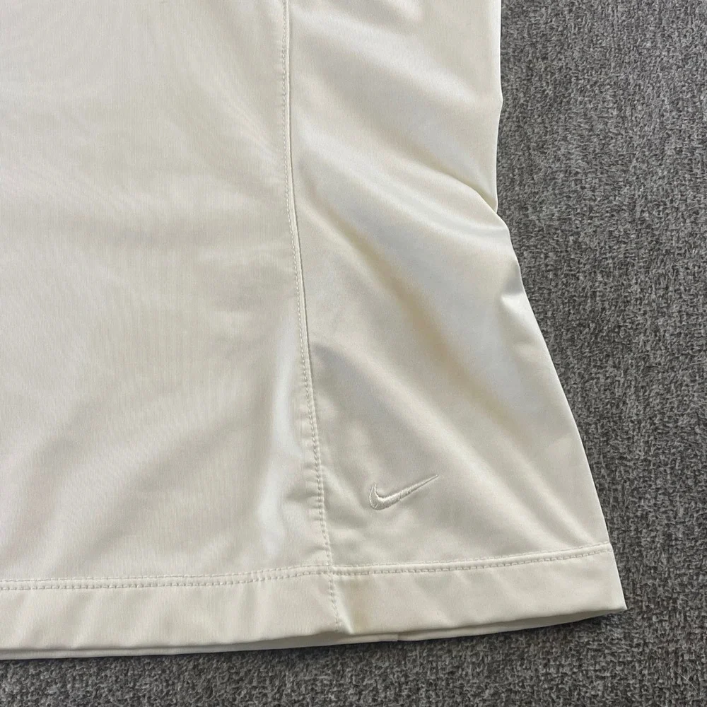 Nike Golf Dri-FIT Half‎ Zip Short Sleeve Athletic Polo Shirt Beige Medium